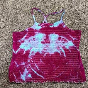 Time and Tru Pink and Blue Tie-Dye Camisole